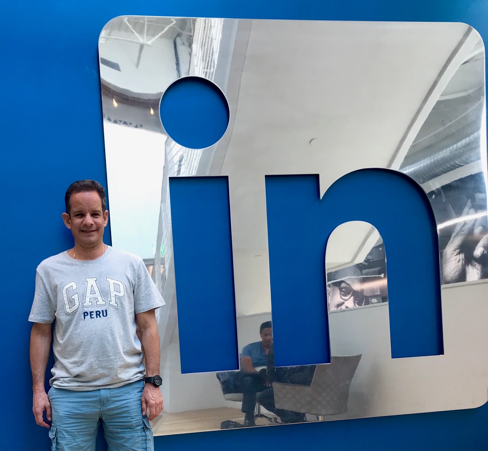 José Antonio Vallejo en las oficinas de LinkedIn